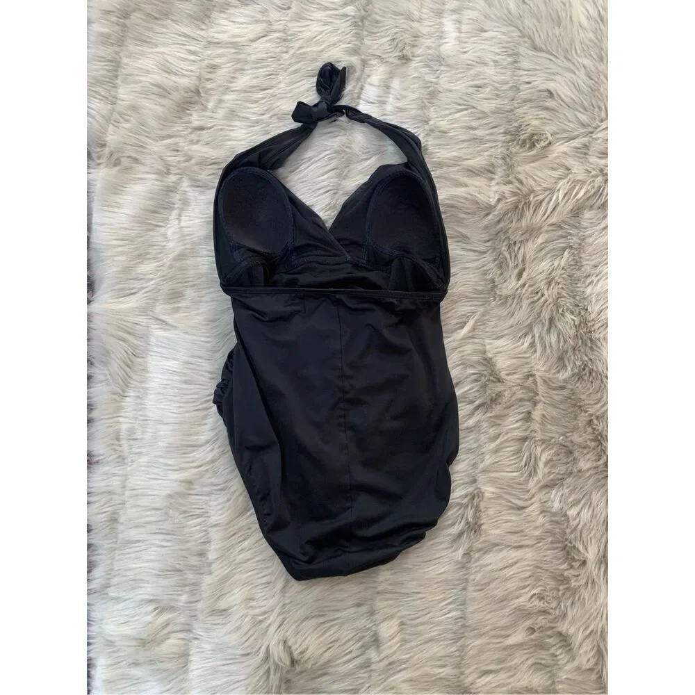 La Blanca black halter one piece swimsuit Size 10